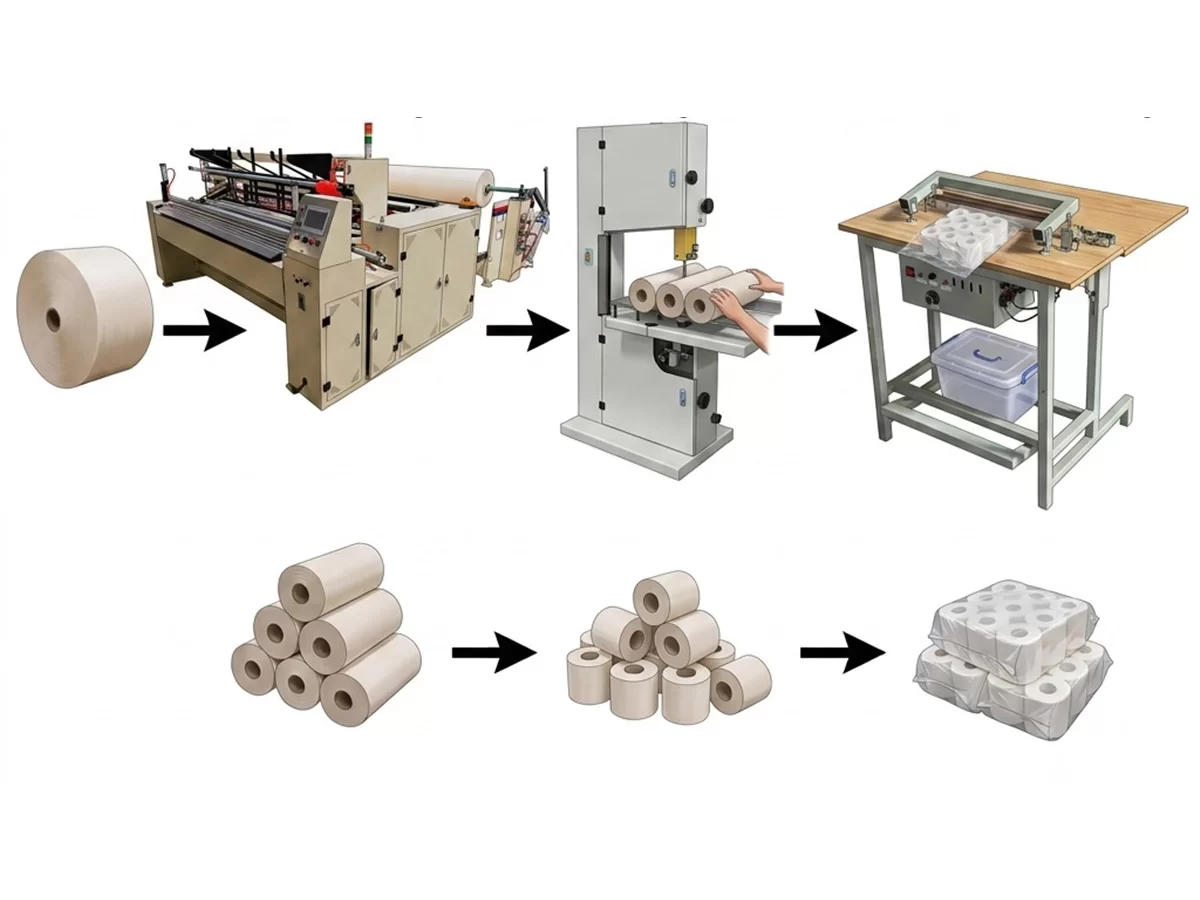 3000 Semi-Automatic Toilet Paper Production Line